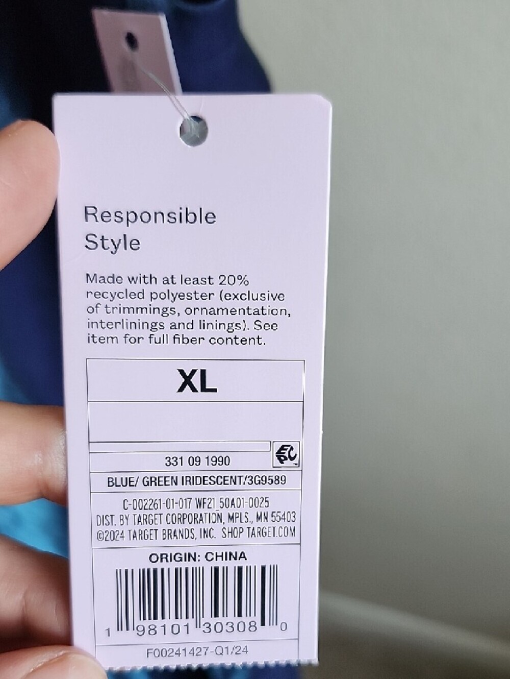 wild fable Iridescent Navy Blue Maxi Slip Dress with Double Straps - Picture 3 of 8